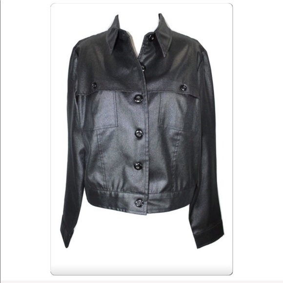 XOXO shimmery satiny lightweight moto shirt jacket shaket size L - Picture 1 of 4